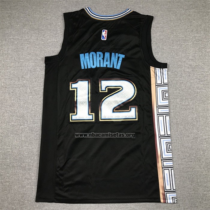 Camiseta Memphis Grizzlies Ja Morant NO 12 Ciudad 2022-23 Negro